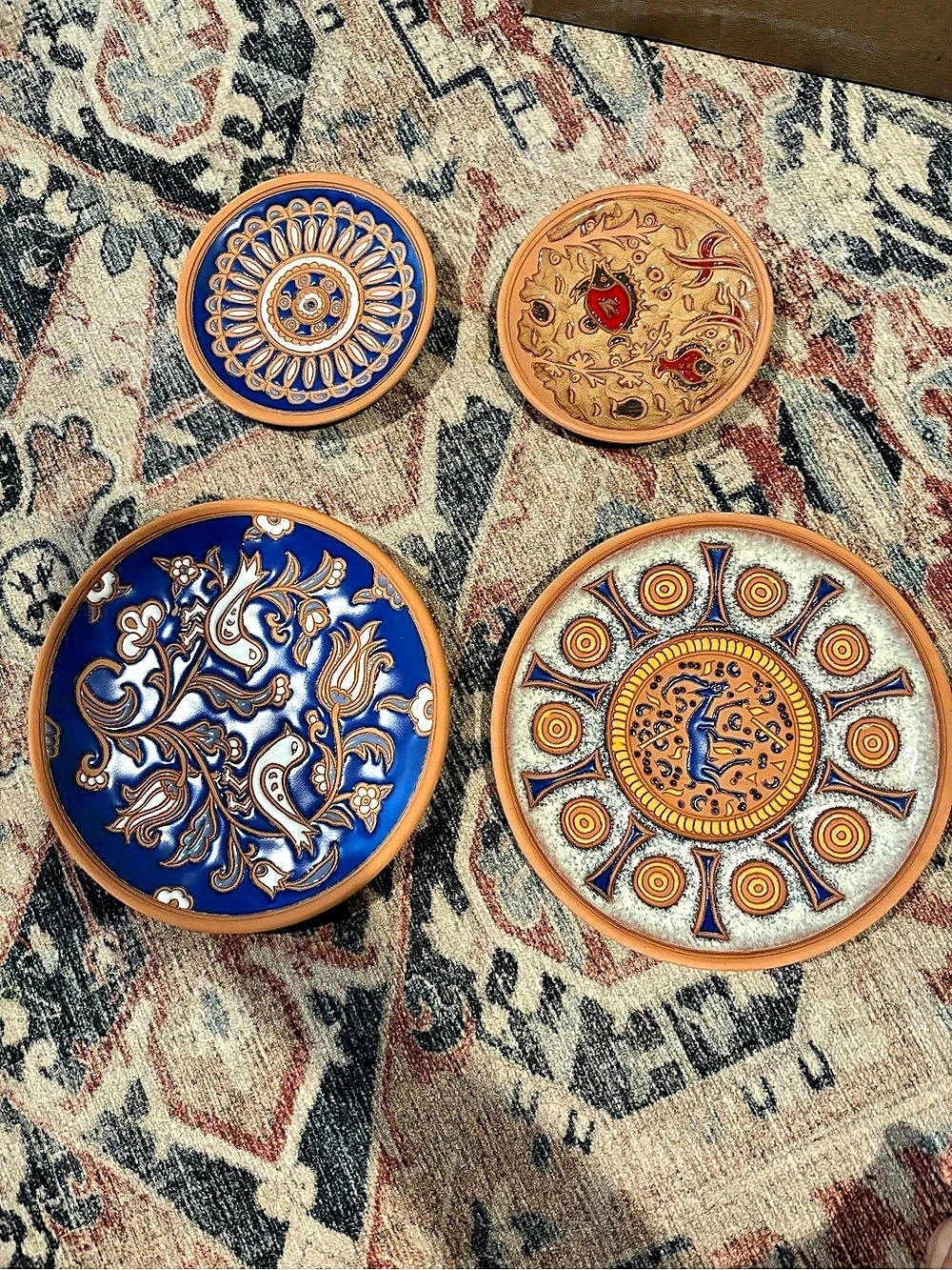 Bonis Pottery Handmade Terracotta Decorative Wall Plates Set of 4
